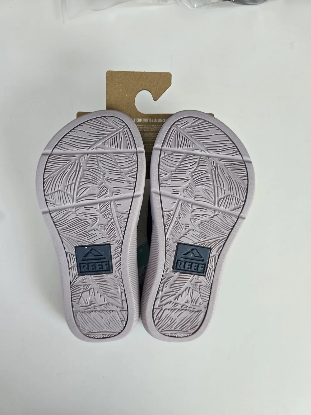 Reef Navy Blue Kids' Thong Sandals with Light Purple Accents